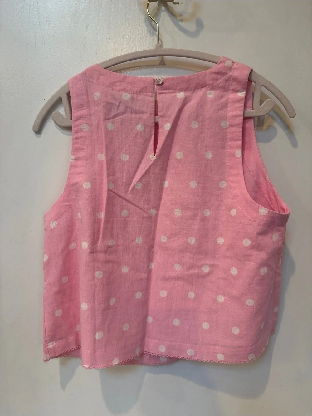 Beach Riot Dollie Pink & White Polka Dot Sleeveless Cover-up Top - Picture 5 of 5
